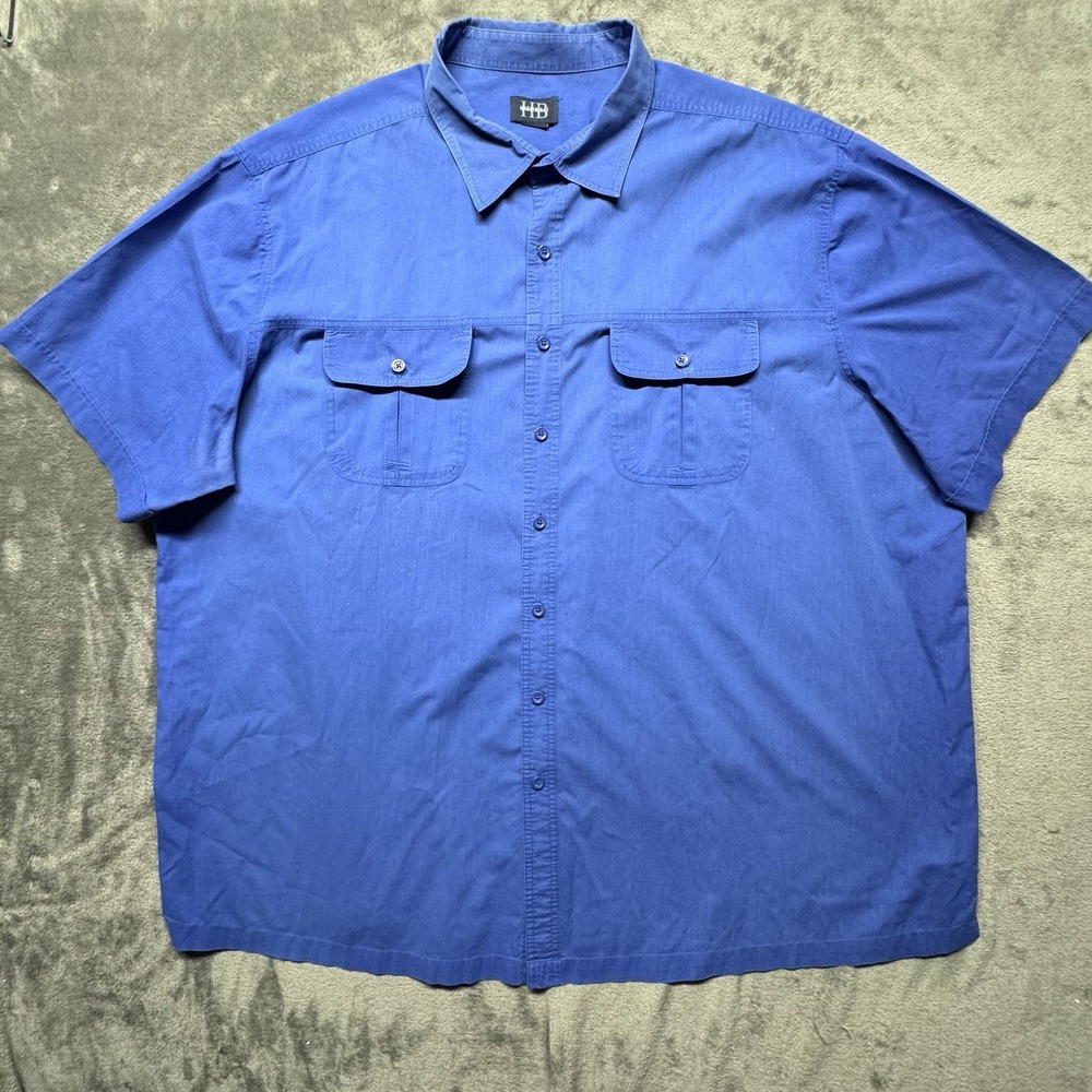 Harbor Bay Mens Shirt 4XL DXL Comfort Co Pilot Sport  Short Sleeve Double Pocket